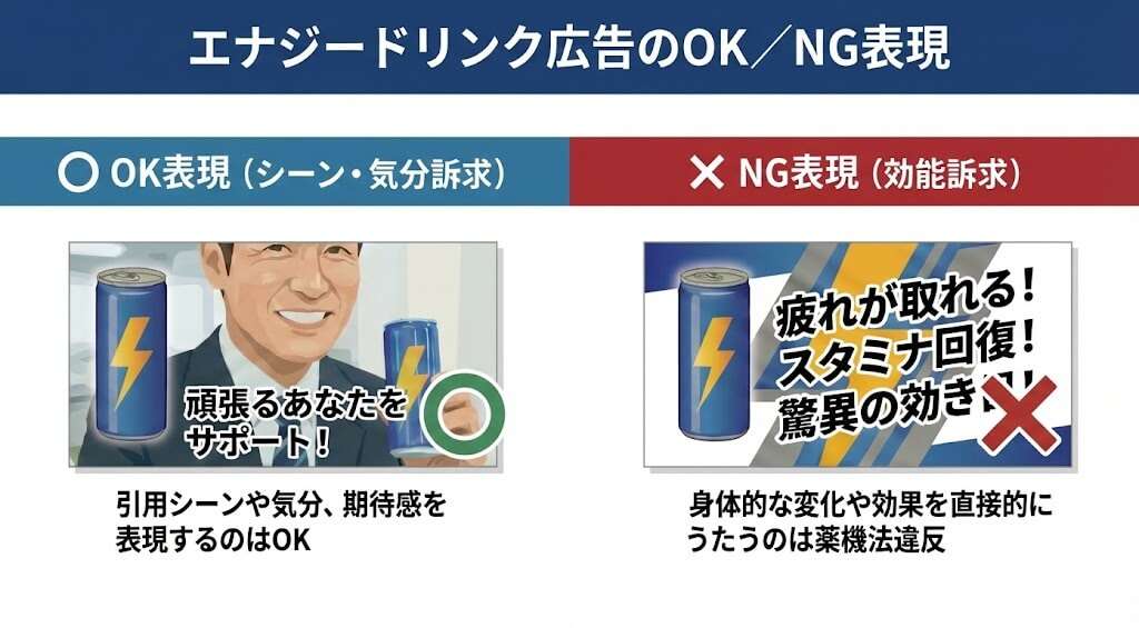 エナジードリンク広告のOK／NG表現